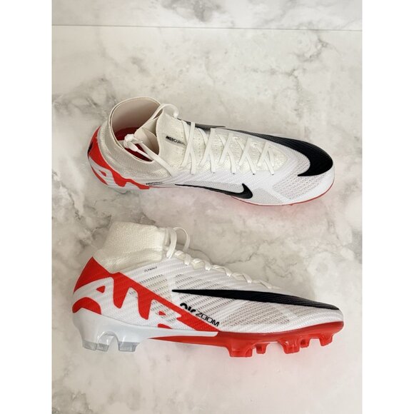 Nike Zoom Superfly 9 Elite FG Soccer Cleats White Red DJ4977-600 Men Sizes main image 4